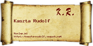 Kaszta Rudolf névjegykártya